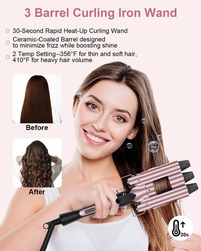 Rizador De Pelo 6 En 1, Set De Rizadores De Pelo Con 3...
