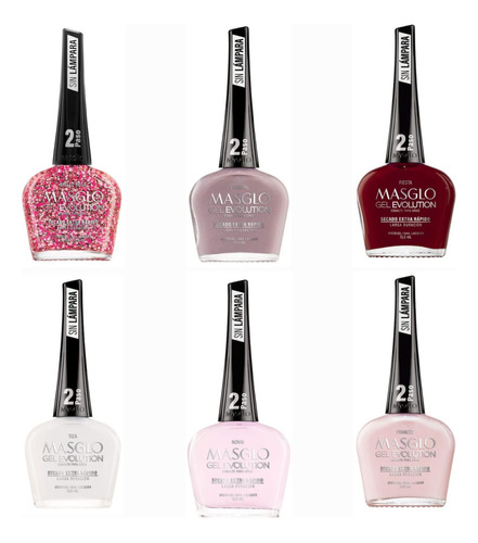 Gel Evolution Efecto Gel Masglo Bases,colores Y Brillos