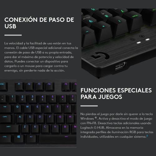 Imagen 5 de 10 de Logitech G513 Carbon Teclado Gamer Mecánico Gx Brown Tactile
