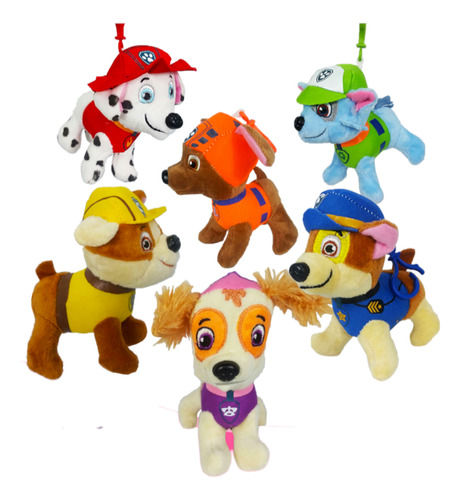 Peluche Llavero Paw Patrol Patrulla X6 Piñatas Fiesta Niños 