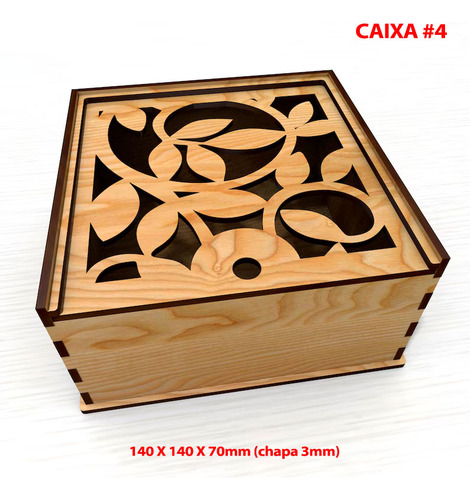 Vetor 15 Caixas 3 Padrões 5 Tamanhos 3mm Corte Laser Cnc Mdf