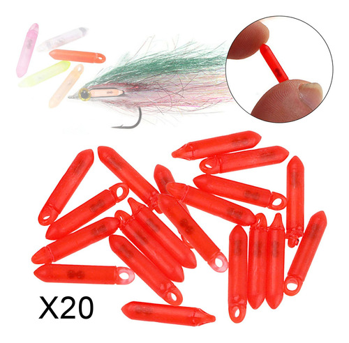 20 Piezas Catadros De Pesca Accesorios De Pesca Tackle Rojo