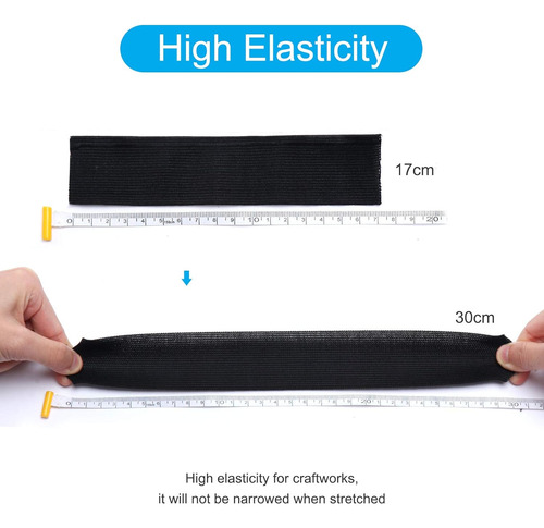 Bobina Elástica De Punto Elástico De 4,5 M (negro, 4,...