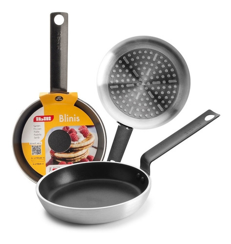 Sartén Para Blinis O Tortitas Rusas De 14 Cm Marca Ibili Color Negro