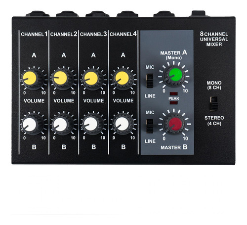 Mixer De Áudio Console De Mixagem De Som 8 Canais Entrada
