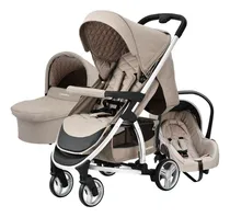 Comprar Cochecito Carestino London Beige + Huevito + Accesorios Color del chasis Plateado