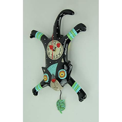 Reloj De Pared Péndulo De Ataque De Gato Craft