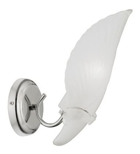 Lampara Aplique Pared Hoja 1 Luz Vidrio Metal Satinado