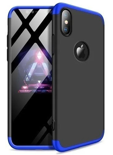 Carcasa Para iPhone X O Xs 360° Marca - Gkk Color Azul con negro