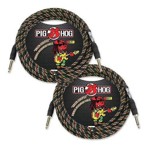 2-pack Cerdo Del Cerdo Pch20ra  Rasta  Cable De Instrumentos