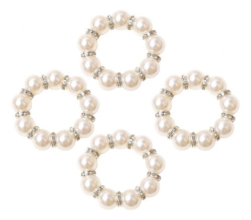 2 X 4 Hebillas De Servilleta Con Diamantes De Imitación