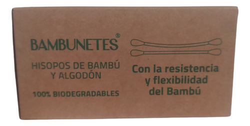 Cotonetes Hisopos Bambú Algodón 100% Biodegradables 300 Pzas