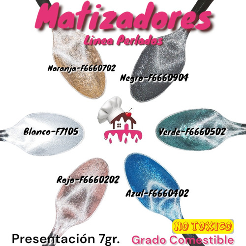 Matizadores Comestibles Perlado Repostería Tortas Viso