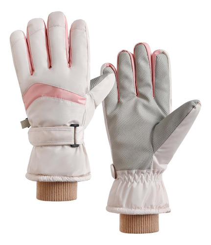 Guantes De Nieve Guantes Cálidos De Invierno Blanco Beige