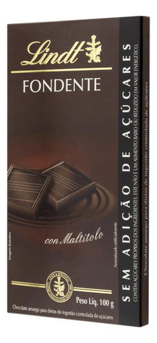 Chocolate amargo Fondente Lindt sem glĂșten caixa 100 g