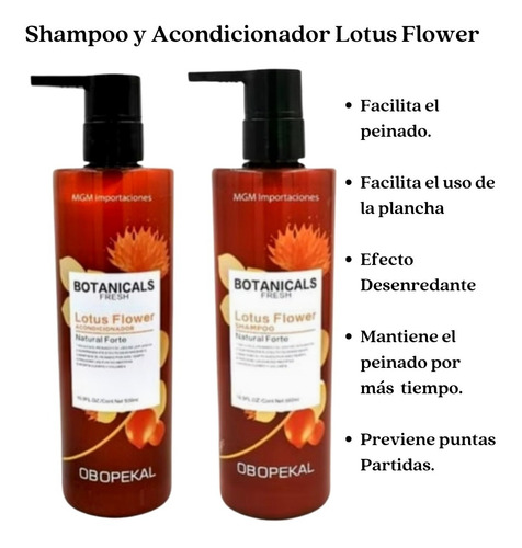 Imagen 1 de 2 de Pack Shampoo Y Acondicionador Para Uso Plancha Obopekal 
