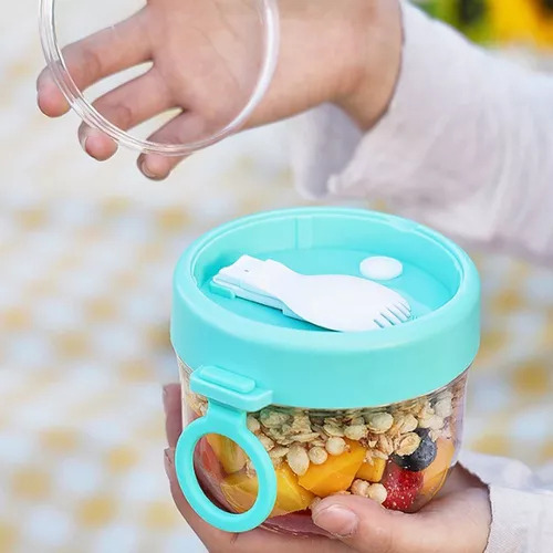 Envases De Avena Para Toda La Noche Con Tapas Y Cucharas, Yo