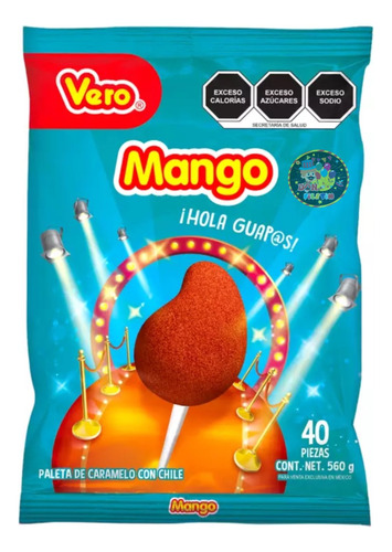 Vero Paleta Mango Con Chile Caramelo Dulce Individuales 40pz