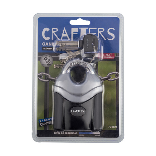 Candado Crafters De Máxima Seguridad De 72mm Profesional Color Negro