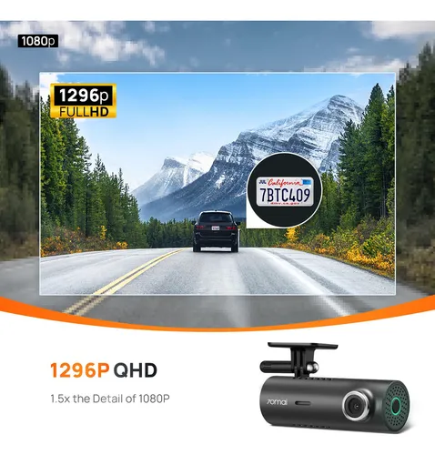 Dash Cam 70mai M300 1296p Qhd 140° Wifi De Gran Angular.
