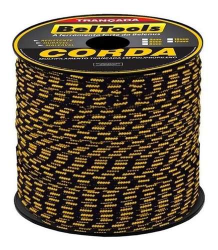 Corda Seda Carretel 6mm 150m Pt/am Beltools