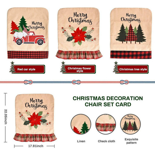 New,, Funda Para Silla De Comedor Con Decoración Navideña