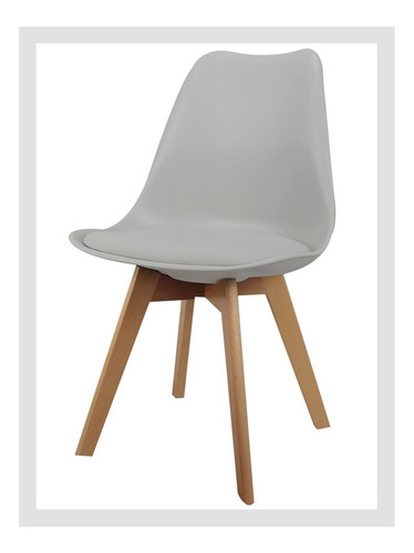 Imagen 2 de 11 de Set X 2 Sillas Eames Tulip De Comedor Almohadón Patas Madera