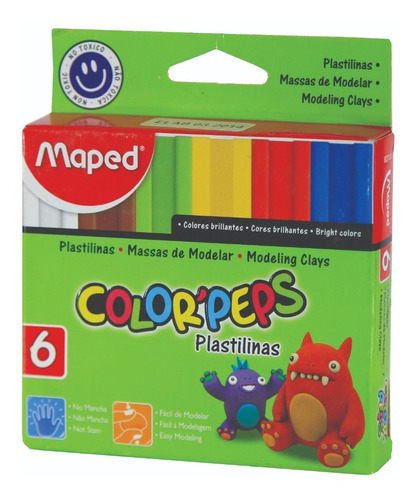 Plastilina Masas Estandar 20gr Pack X6 Color Peps Maped