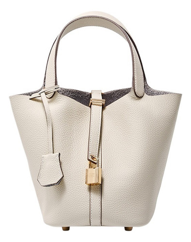 2024 Nuevo Bolso Cuero Genuino Bolso Tipo Cubo Piel Vaca