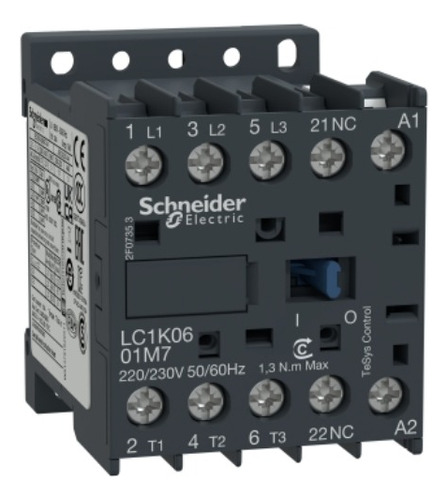 Contactor K 3p 6a 1nc 220v 50/60hz Schneider