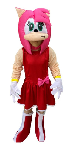 Disfraz Cosplay Amy Rose Sonic Vestido Niña