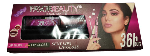 Labial Líquido + Delineador De Labios Favor Beauty