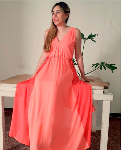Vestido Largo Gasa Fiesta