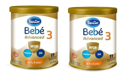 Sancor Bebe Advanced Formula Etapa 3 Lata 2 Unidades X800 Gr