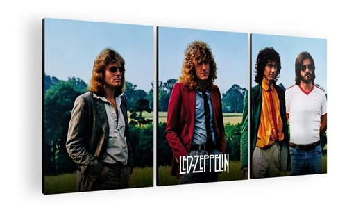 Cuadro Decorativo Mural Triptico Led Zeppelin 126x60 Mdf