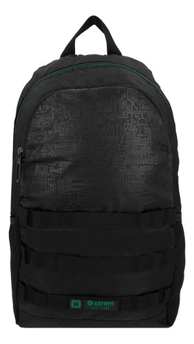 Mochila Xtrem Clinton 4xt Black/green Color Verde Diseño de la tela Lisa