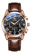 Comprar Olevs Reloj Hombres Relojes De Cuero Marrón Para Hombres Fas