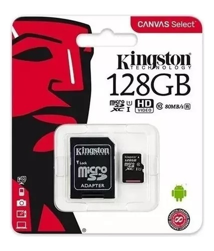 Tarjeta De Memoria Micro Sd 128gb Con Adaptor Sd Almacenamie