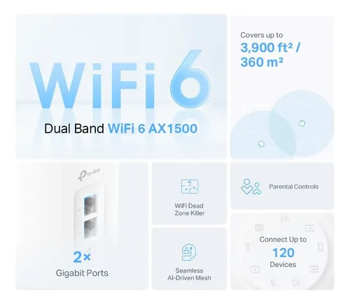 Router Sistema Mesh Wifi 6 TP-Link Deco X10 AX1500 2 unidades Blanco