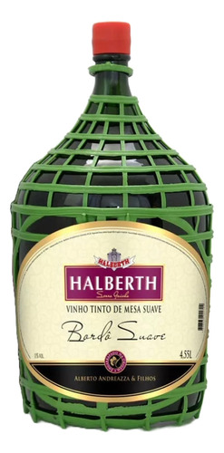Vinho Tinto De Mesa Suave Halberth Bordô Garrafão 4,55 Litro