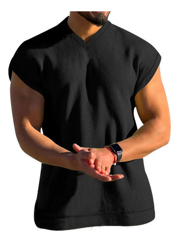 Playera Sin Mangas Tipo Gofre Sin Mangas Con Estampado De Ch