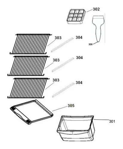 Kit de refrigerador acrílico Consul CRD36g con 3 piezas