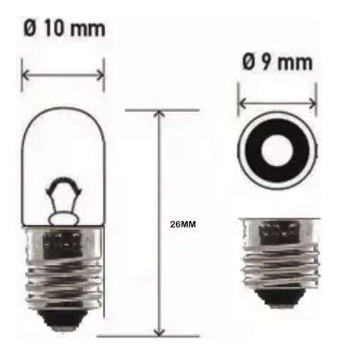 Lâmpada Mini 130v 20ma E10 Sinalização Mi90