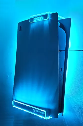 SOPORTE DE PARED PARA PLAYSTATION 4 PS4 CON KIT DE ILUMINACIÓN LED  MULTICOLOR + 2 SOPORTES DE CONTROL (PS4 (SLIM)) : Videojuegos 