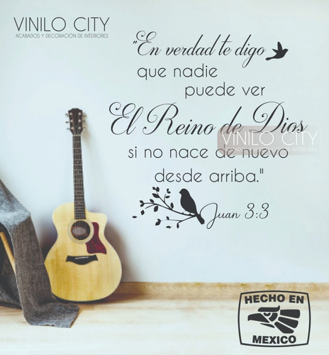 Vinil Decorativo Cristiano Juan 3:3