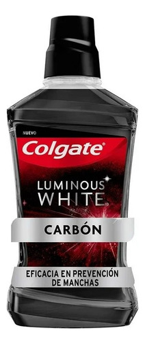 2 Pza Enjuague Bucal Colgate Luminous White Charcoal Carbón