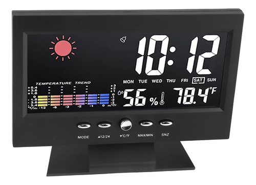 Reloj De Pronóstico Del Tiempo, Pantalla Led A Color, Multif