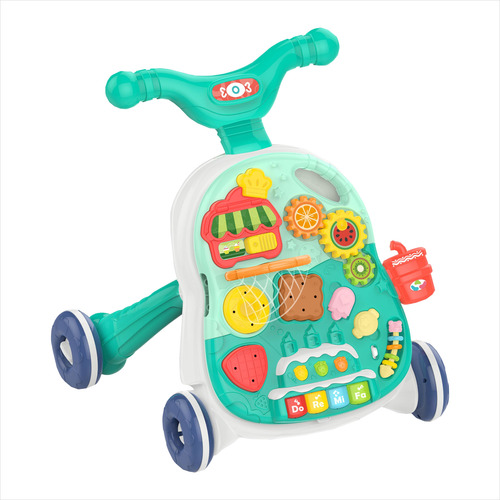 Andador Para Bebê Compacto 2 Em 1 Com Cesta E Com Brinquedos