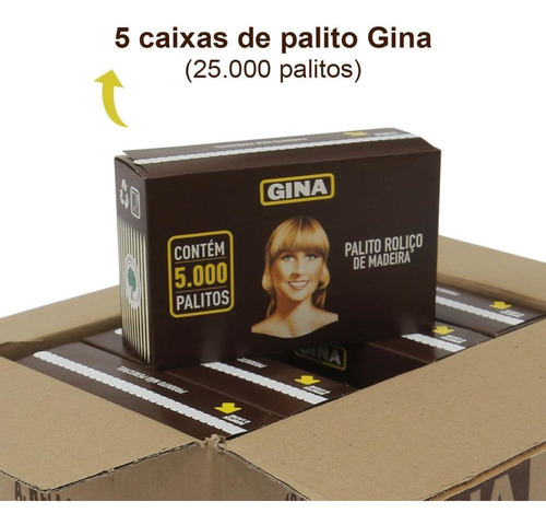Palito De Dente De Madeira Gina Porções E Festas De 25000 Un