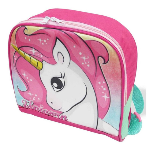 Mochila Escolar Infantil Rodinhas M Unicórnio Fantasy F1 Cor Vermelho